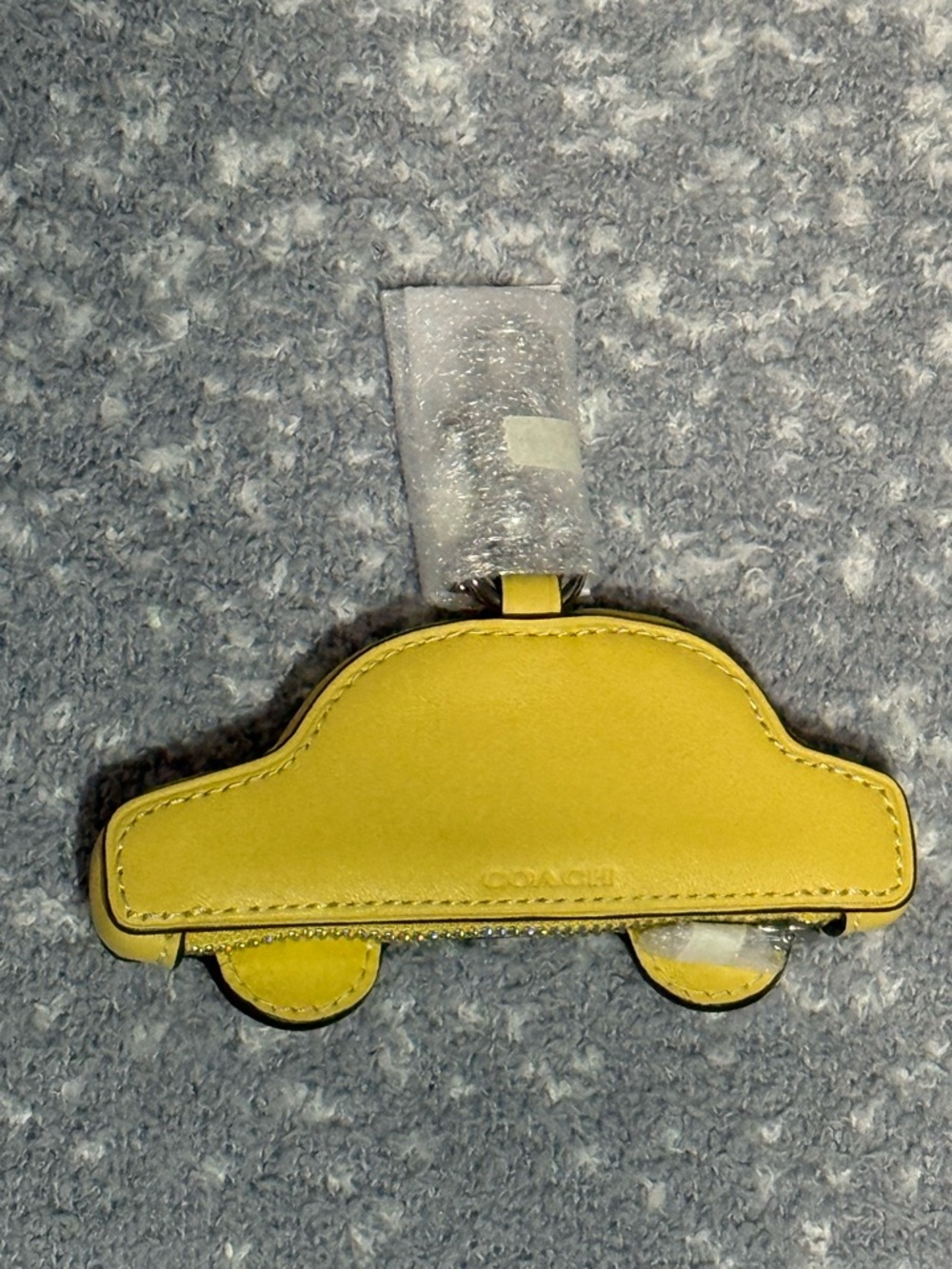 Coach Yellow Car-Shaped Leather Keychain Coin Purse - Picture 5 of 6